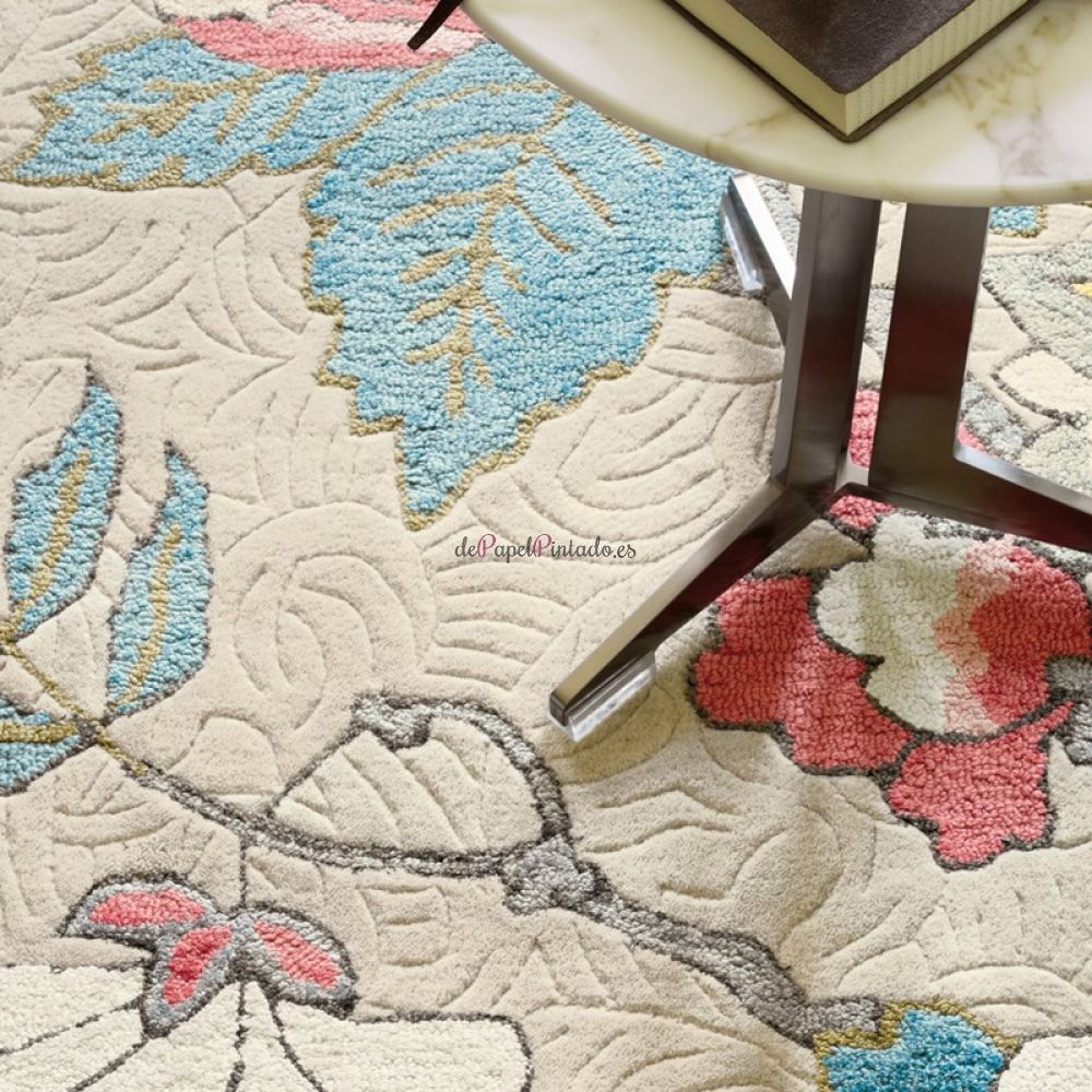 Alfombra WEDGWOOD LANA Y VISCOSA PAEONIA CORAL 120X180-2